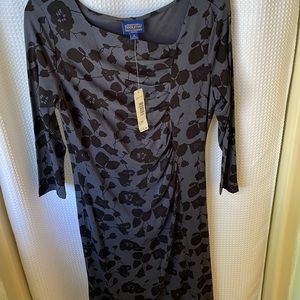 Pendleton gray floral midi dress